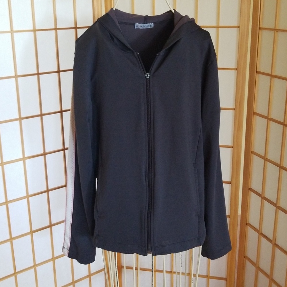 Aspire Grey Gray Pink Workout Jacket